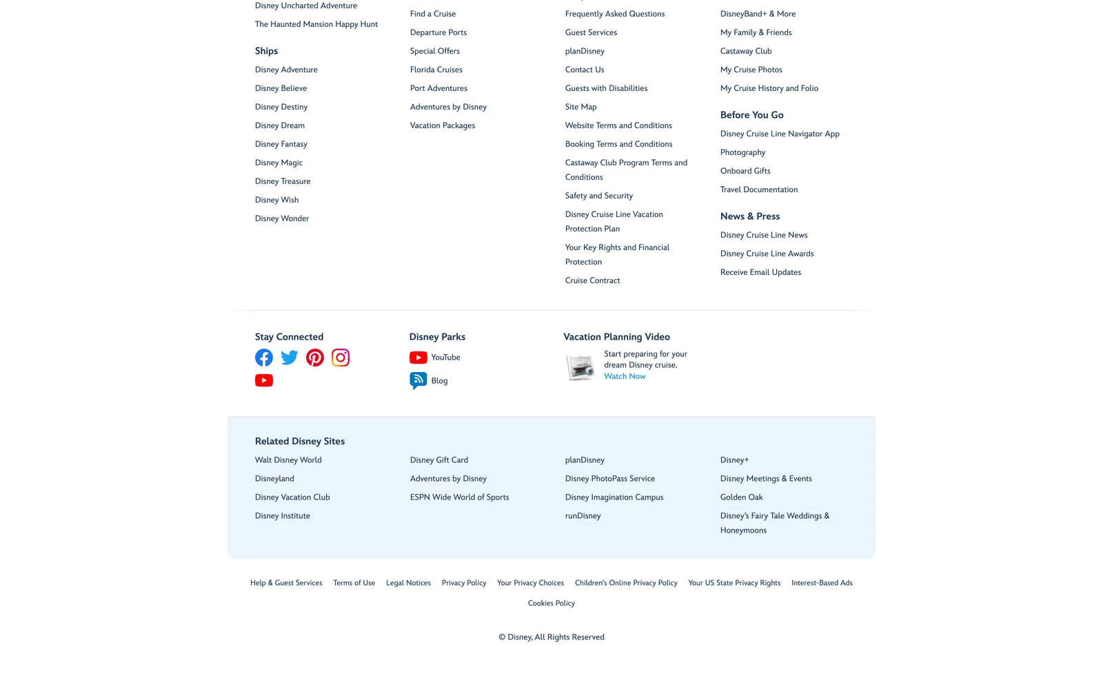 Bottom screenshot of Go.com DisneyCruise
