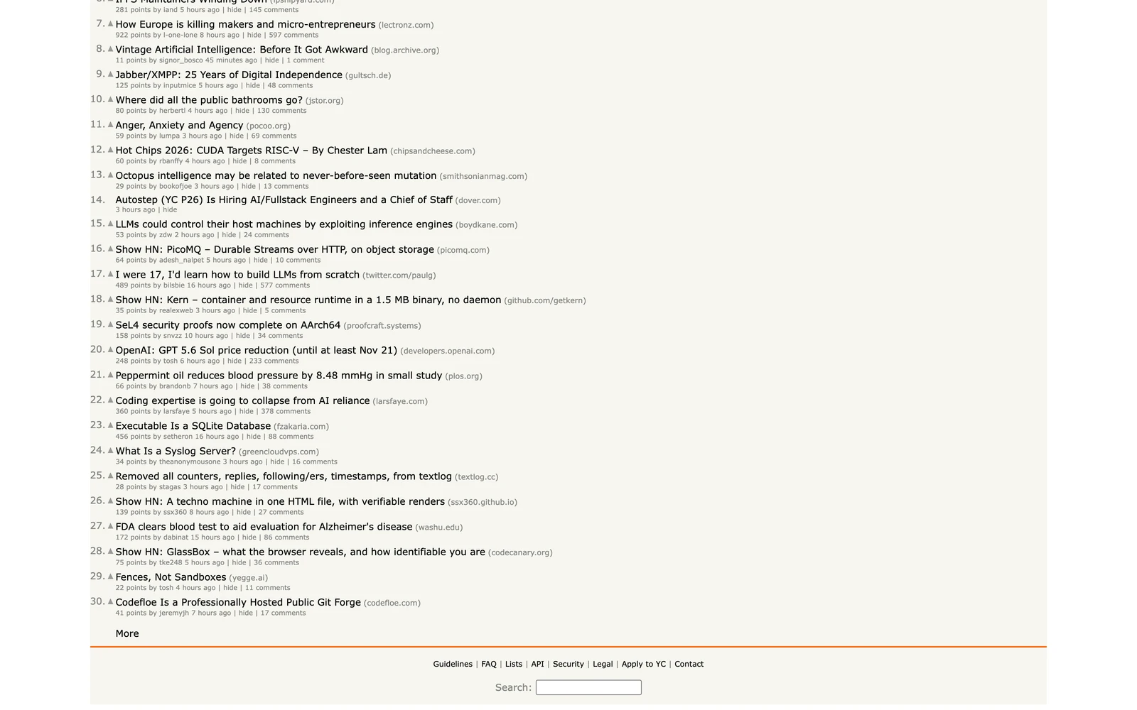 Bottom screenshot of HackerNews.com