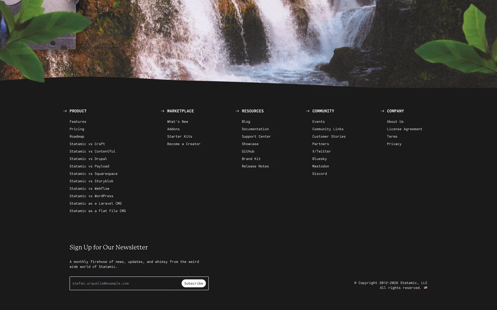 Bottom screenshot of Statamic.com
