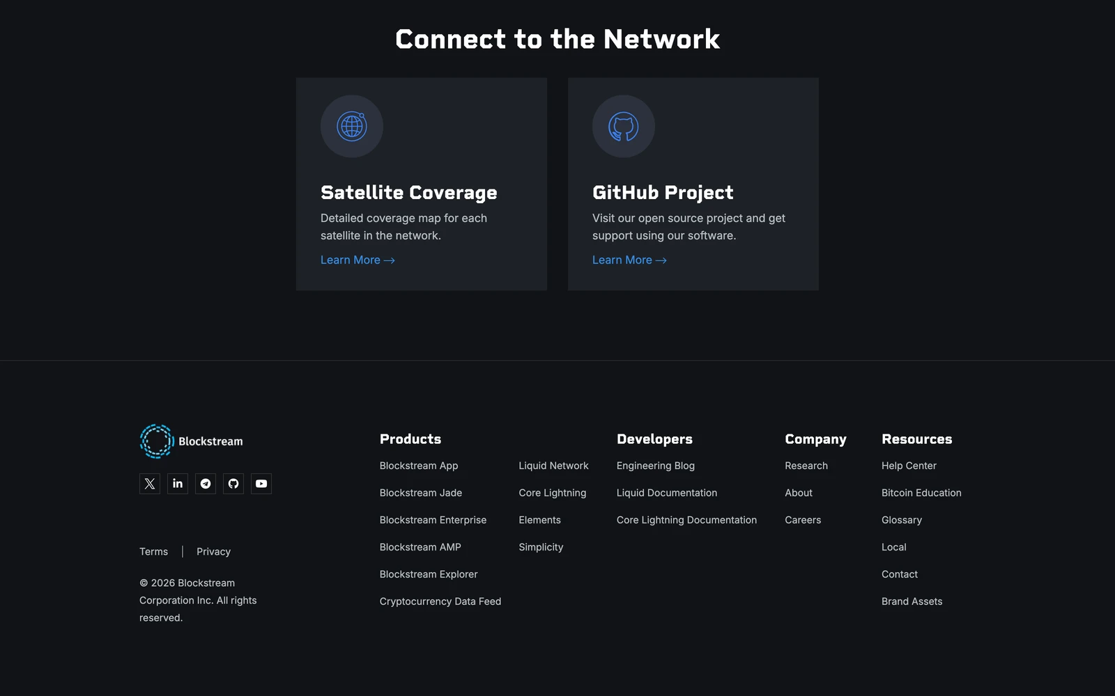 Bottom screenshot of Blockstream.com Satellite