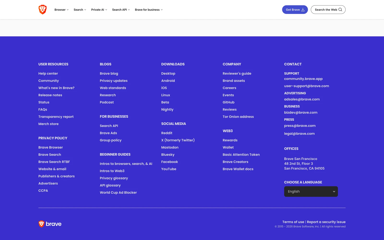Bottom screenshot of Brave.com