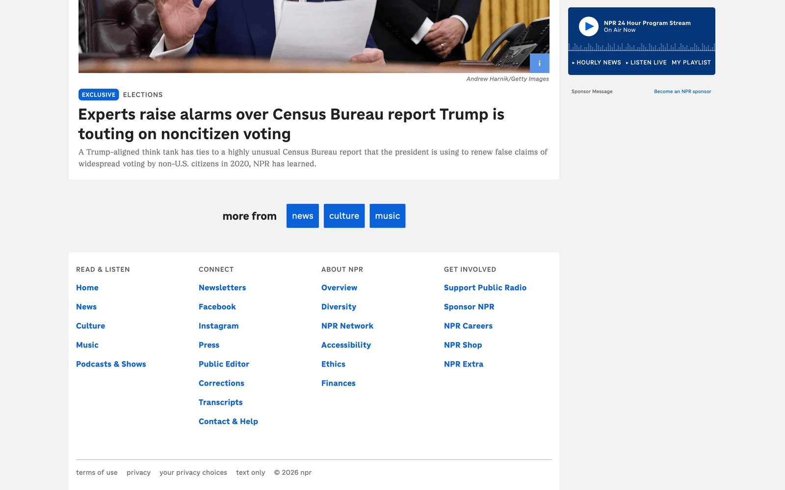 Bottom screenshot of NPR.org