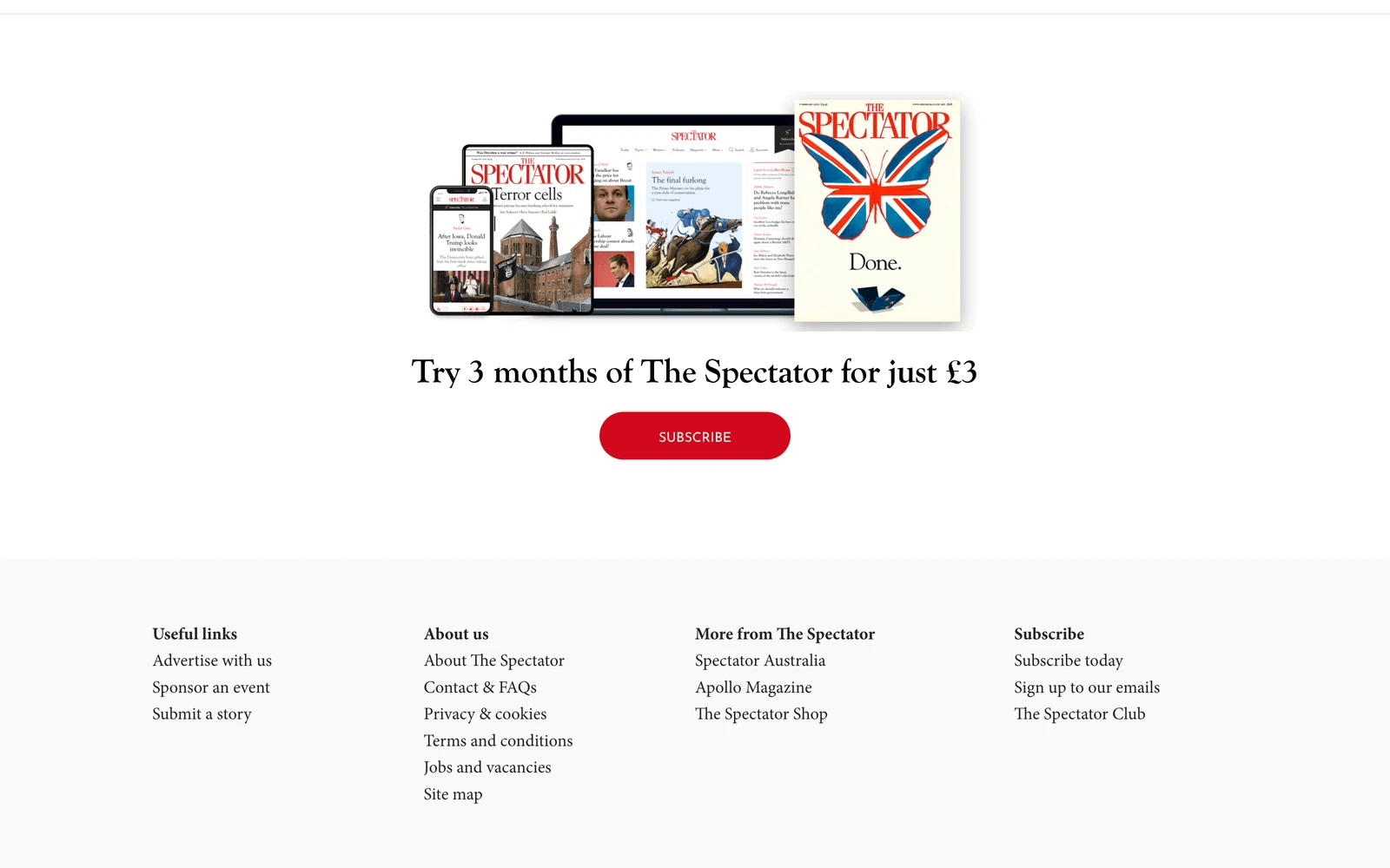 Bottom screenshot of Spectator.co.uk Data