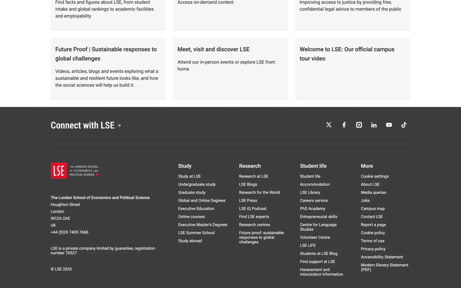 Bottom screenshot of LSE.ac.uk