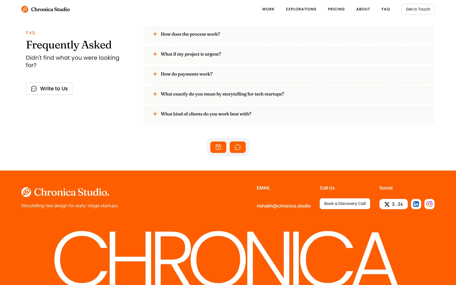 Bottom screenshot of Chronica.Studio