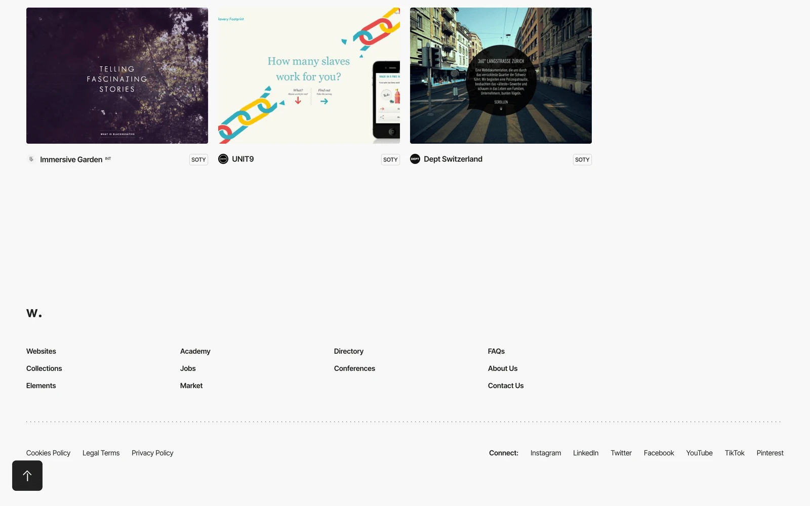 Bottom screenshot of aWWWards.com