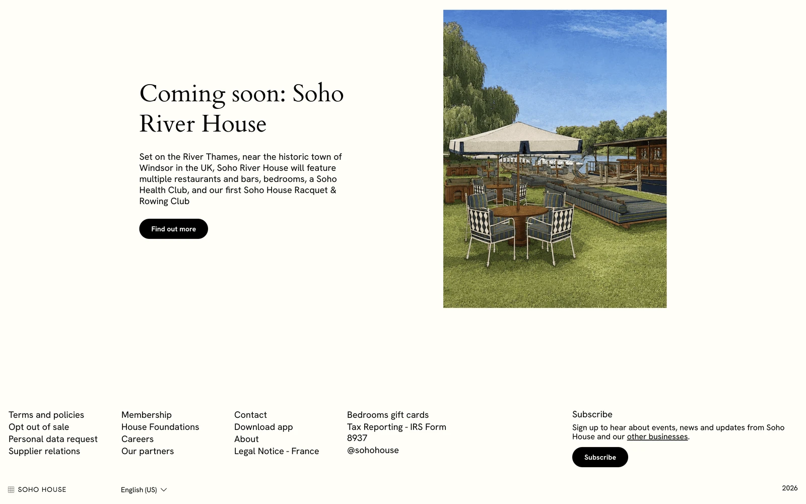 Bottom screenshot of SohoHouse.com