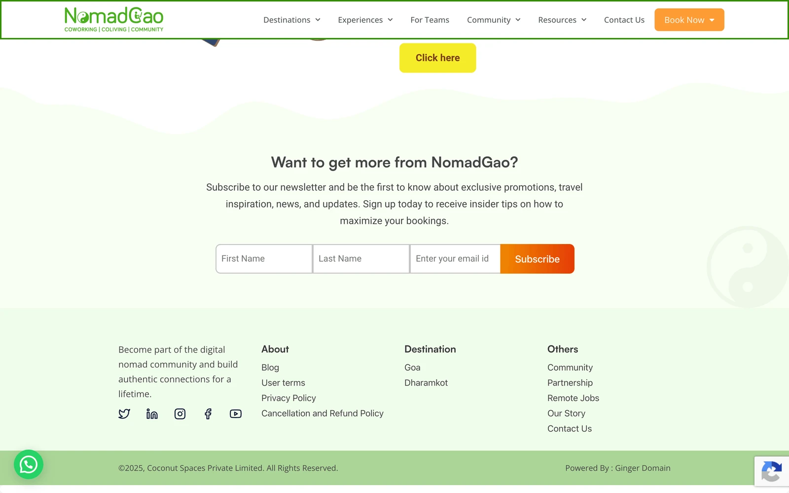 Bottom screenshot of NomadGao.com