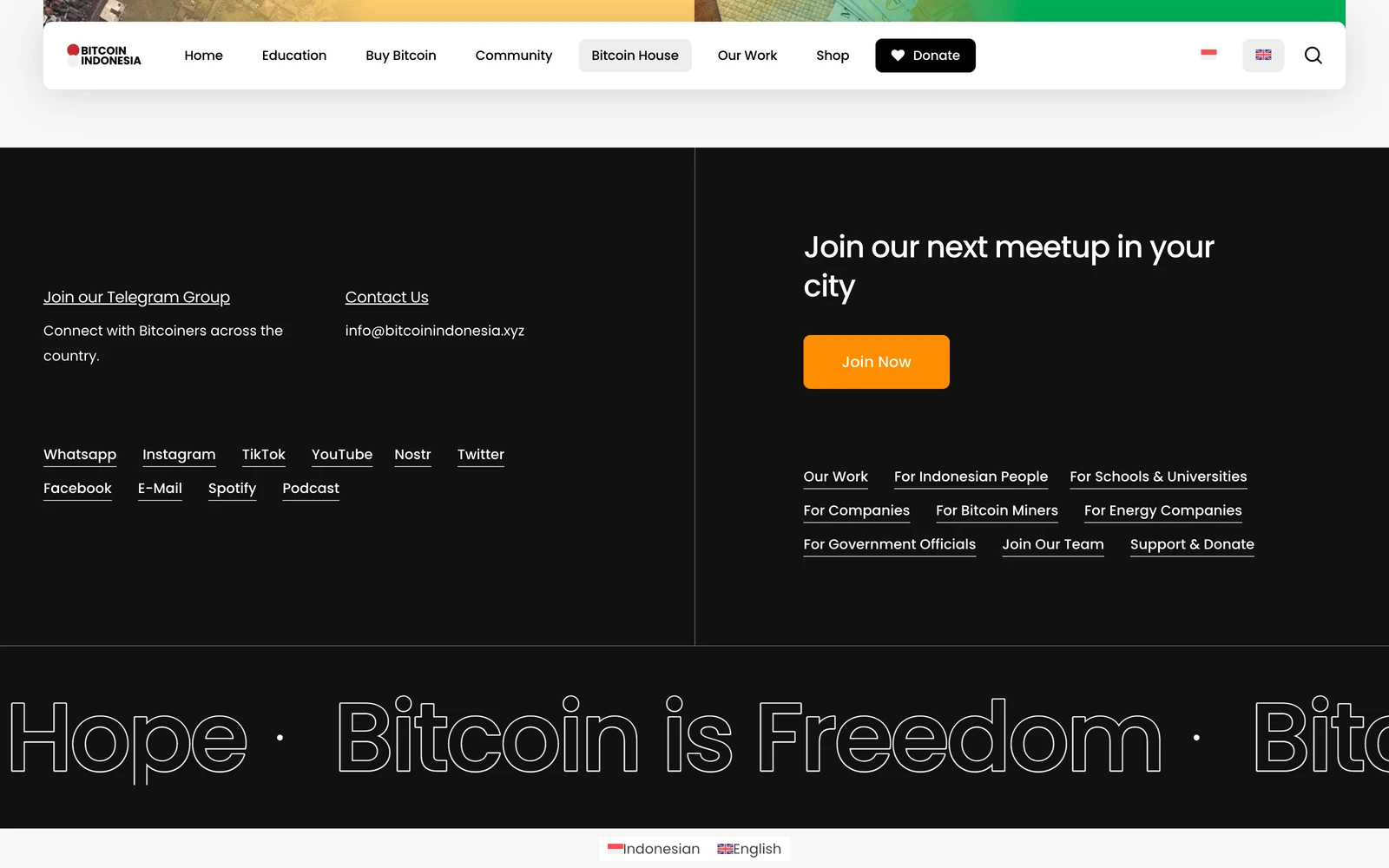 Bottom screenshot of Bitcoin House Bali