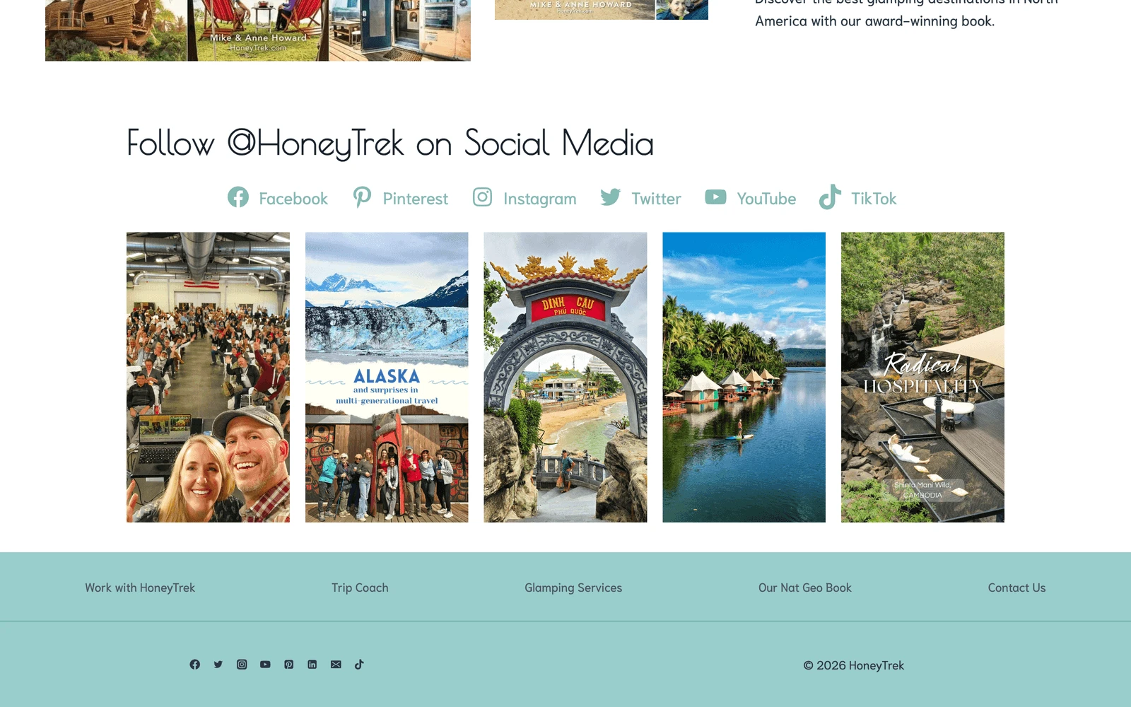 Bottom screenshot of HoneyTrek.com
