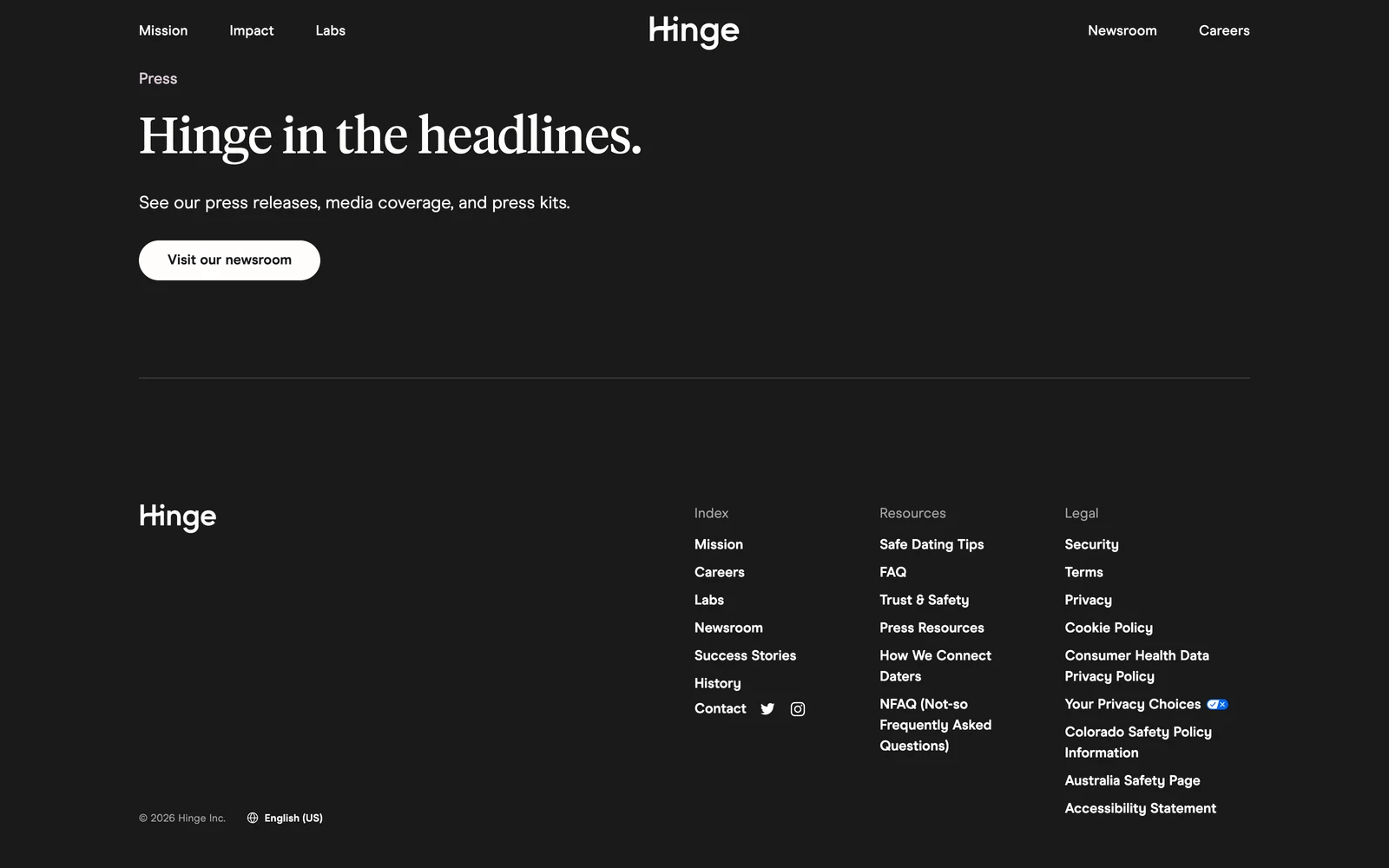 Bottom screenshot of Hinge.co