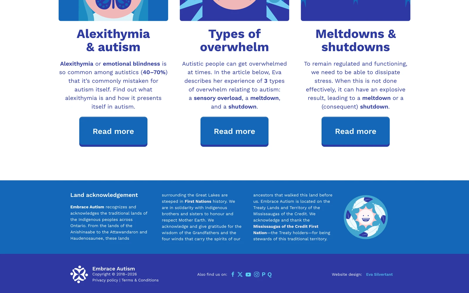 Bottom screenshot of Embrace-Autism.com