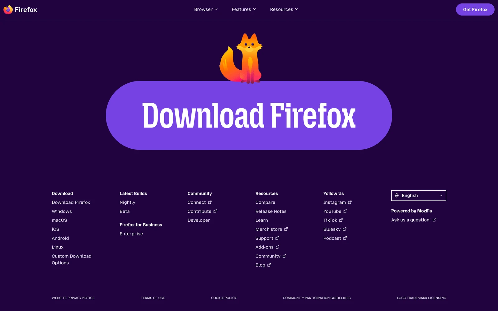 Bottom screenshot of Firefox.com