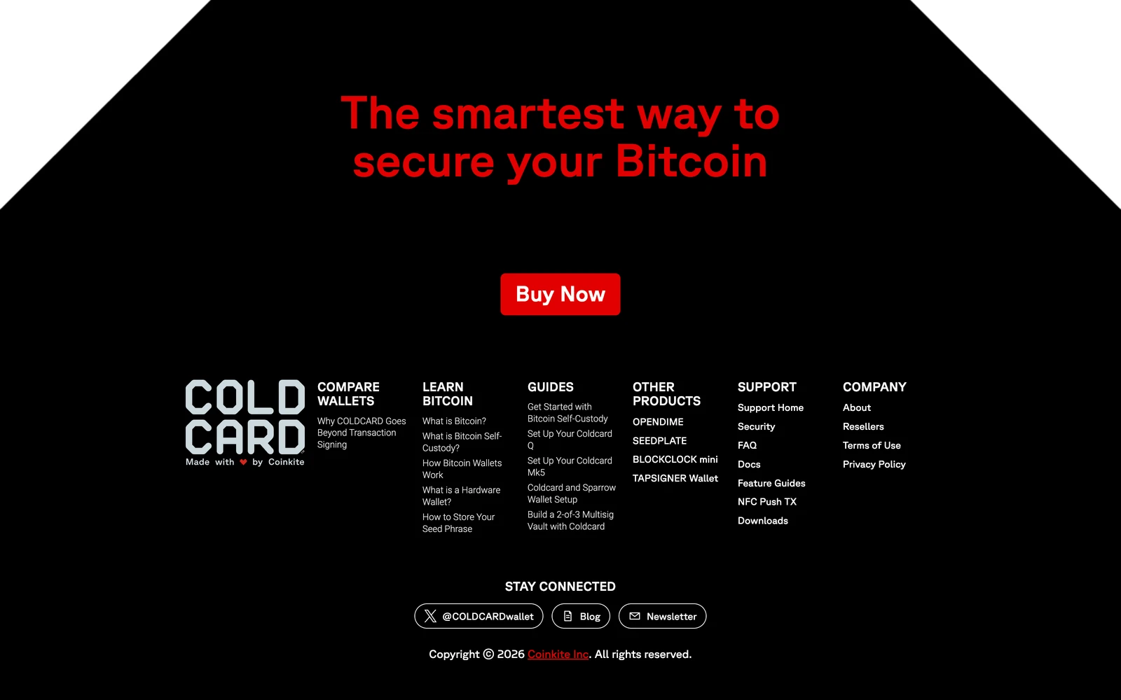 Bottom screenshot of ColdCard.com