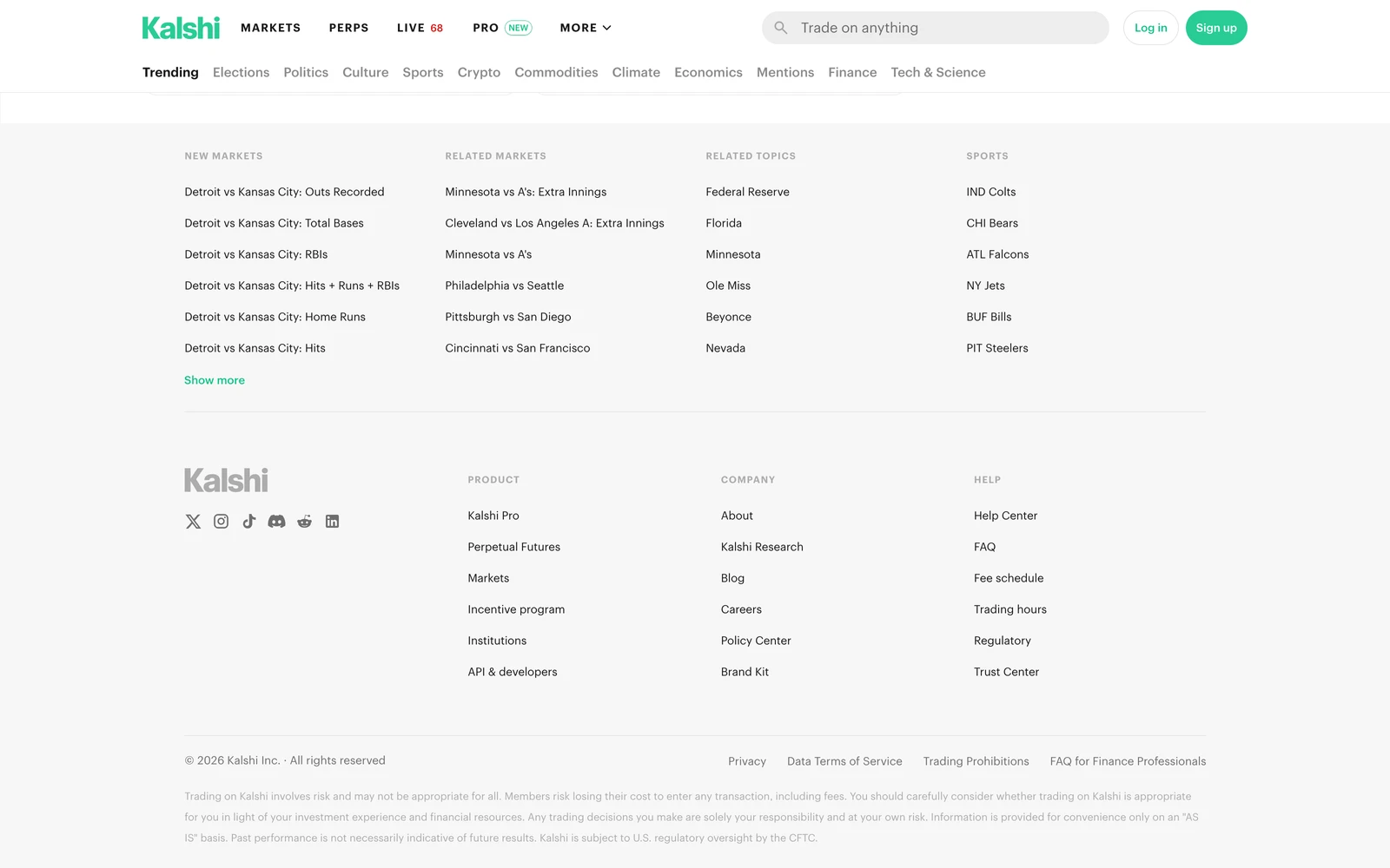 Bottom screenshot of Kalshi.com