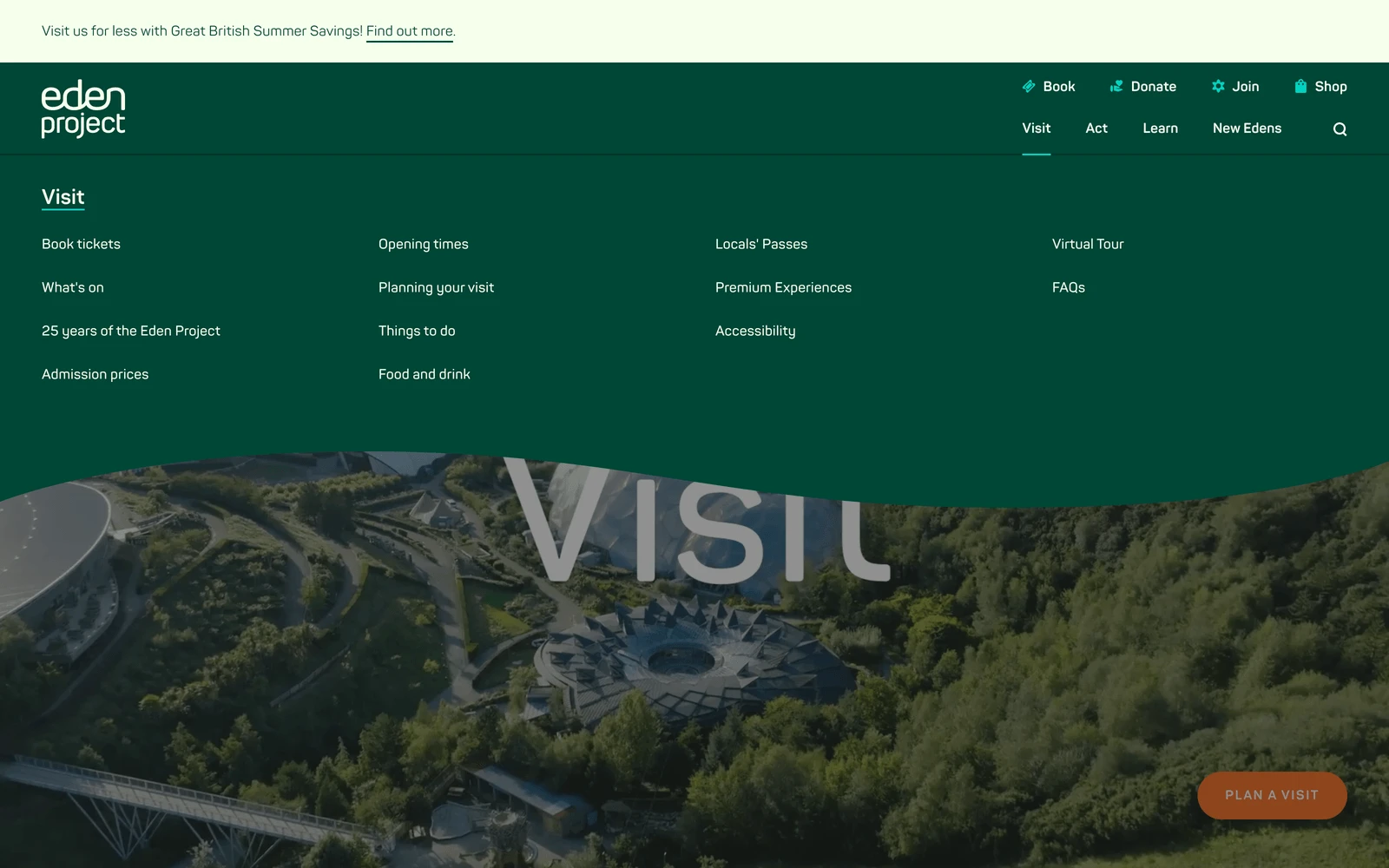 Bottom screenshot of EdenProject.com