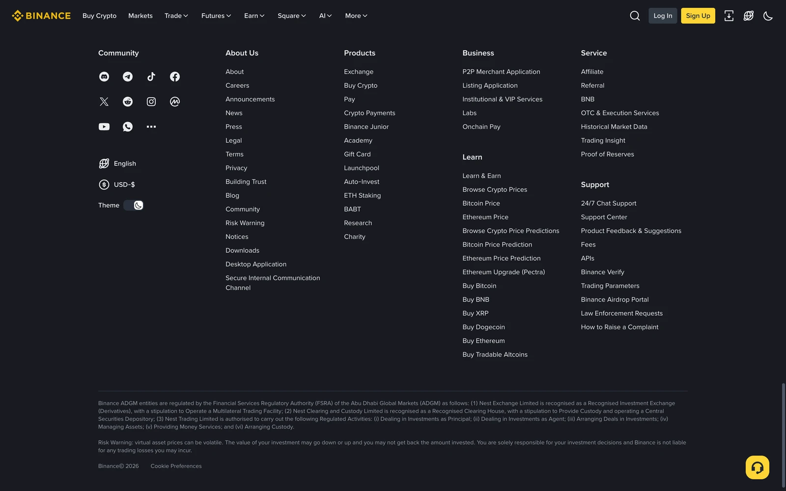 Bottom screenshot of Binance.com