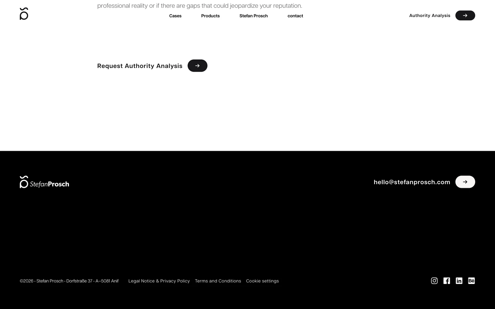Bottom screenshot of StefanProsch.com