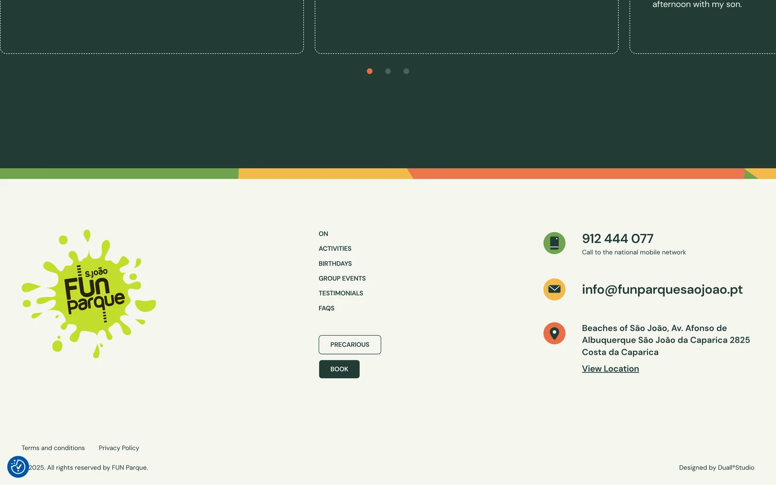 Bottom screenshot of FunParqueSaoJoao.pt