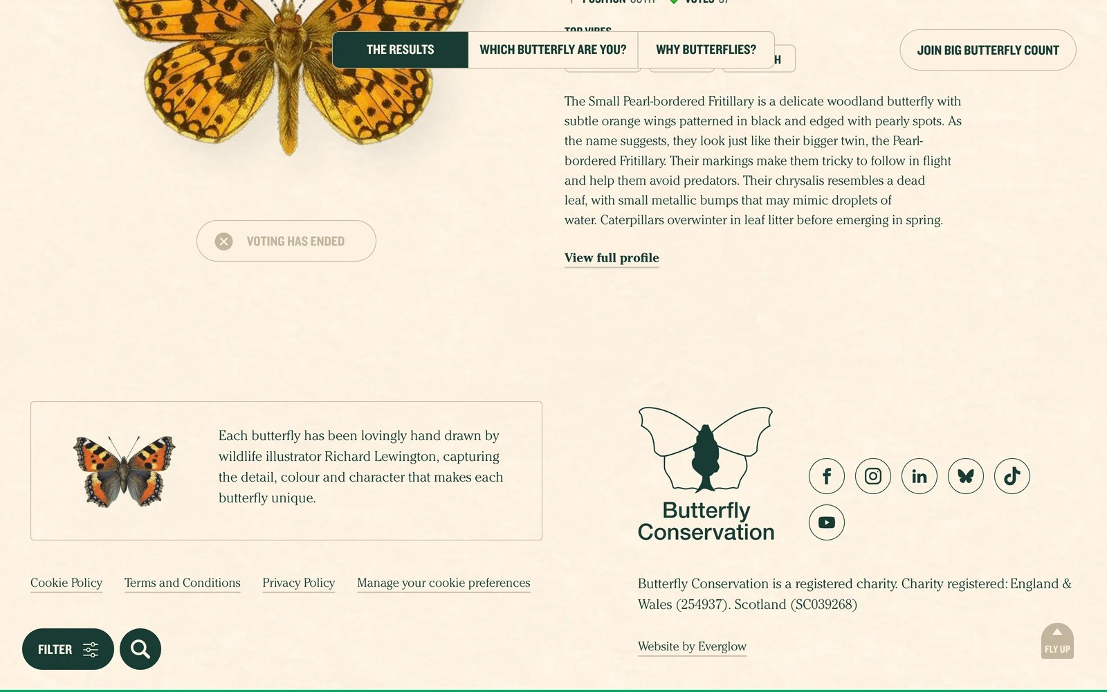 Bottom screenshot of BritainsFavouriteButterfly.co.uk