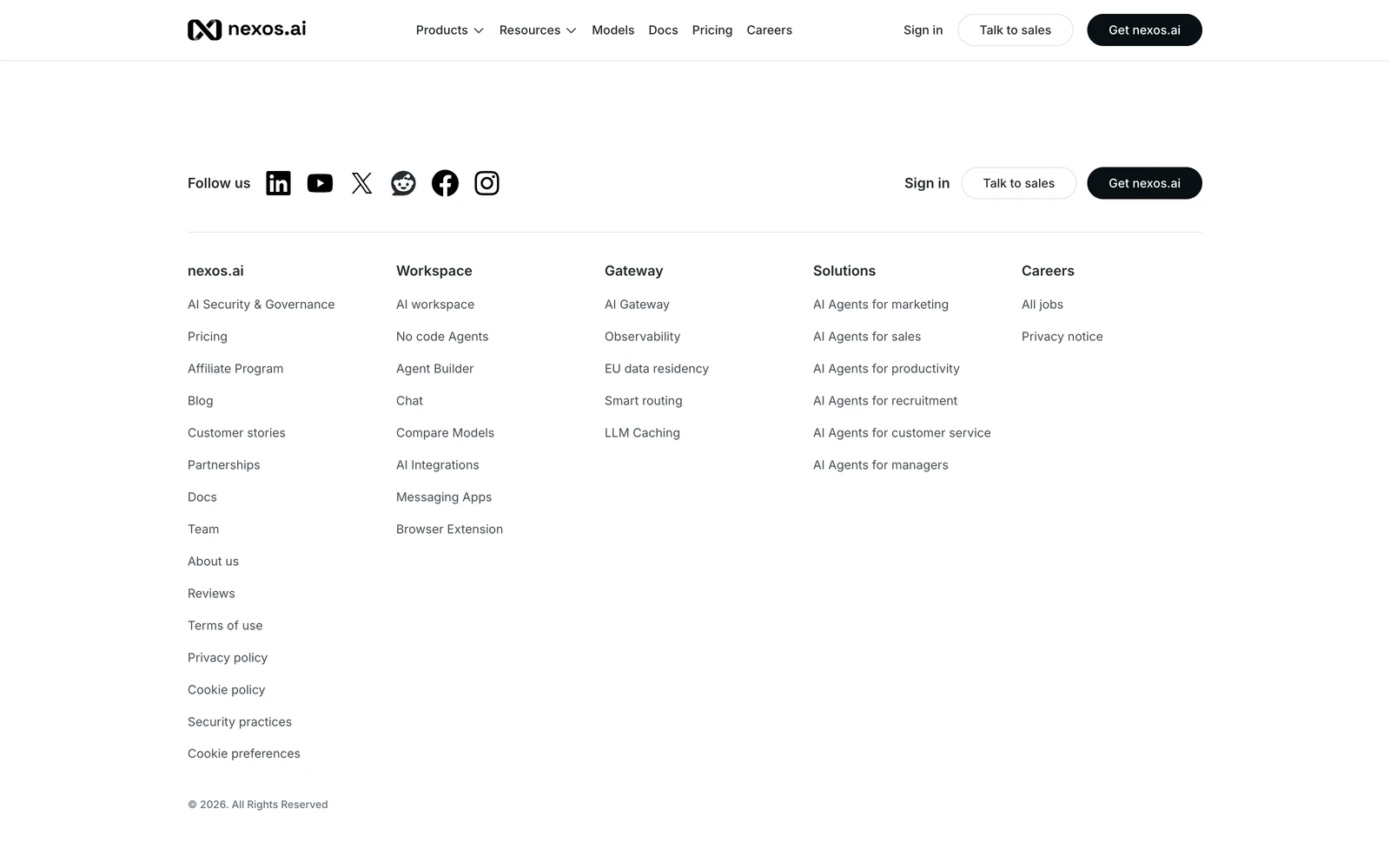 Bottom screenshot of Nexos.AI