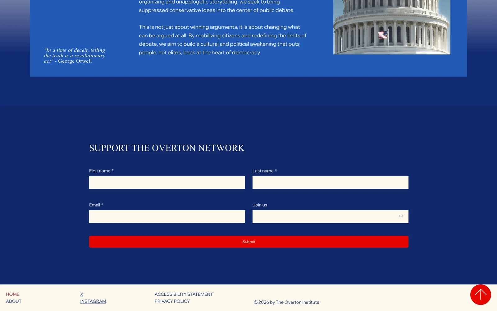 Bottom screenshot of OvertonInstitute.com