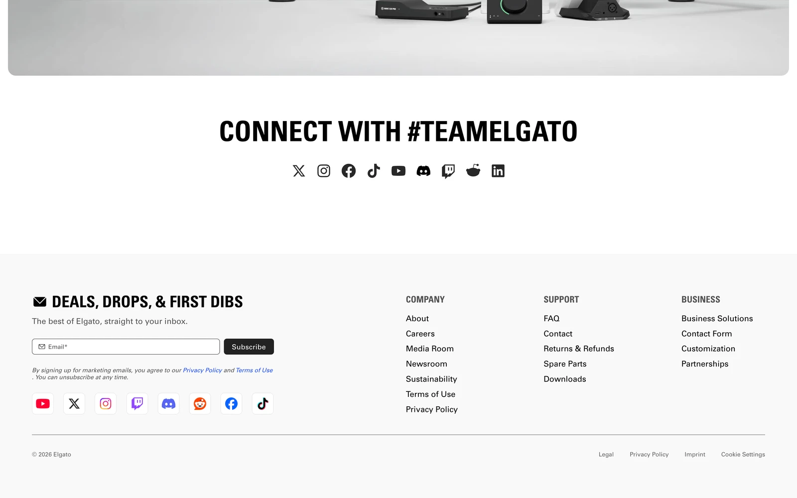 Bottom screenshot of Elgato.com