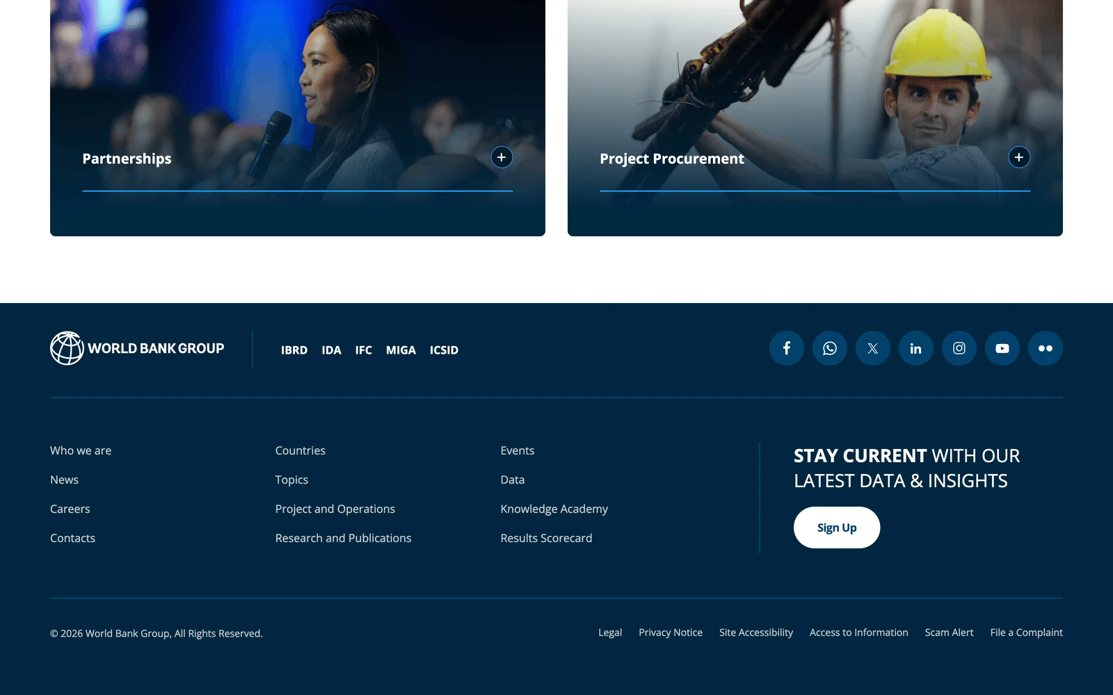 Bottom screenshot of WorldBank.org