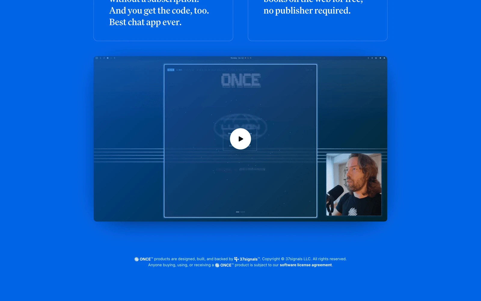 Bottom screenshot of Once.com