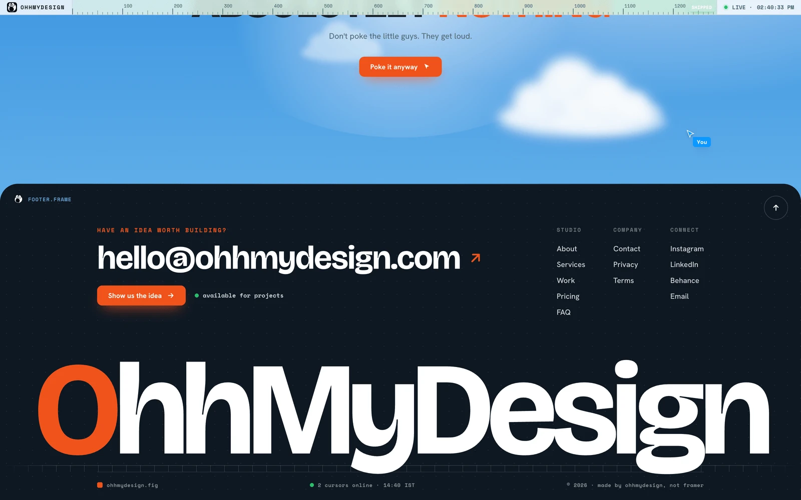Bottom screenshot of OhhMyDesign.com