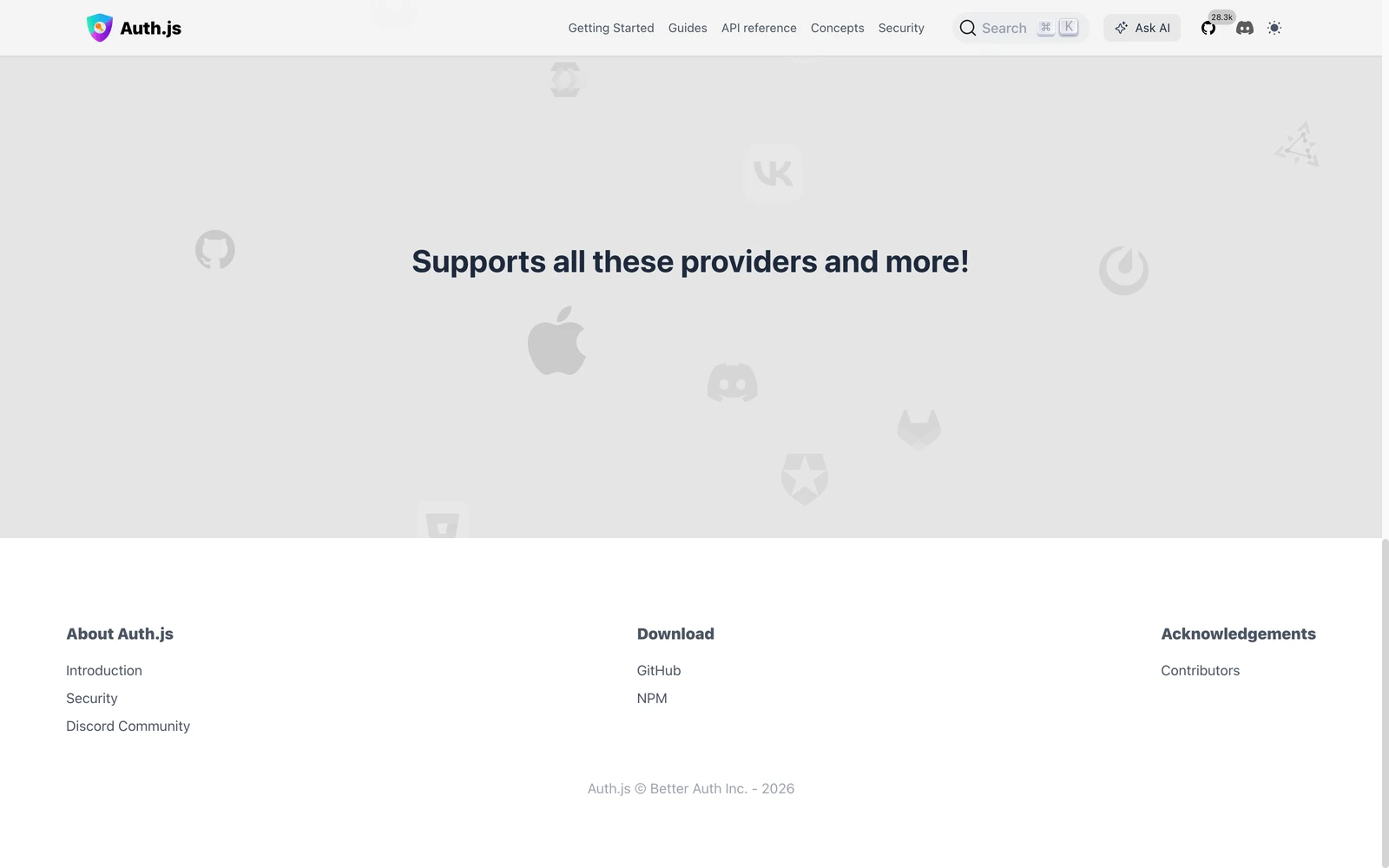 Bottom screenshot of AuthJS.dev
