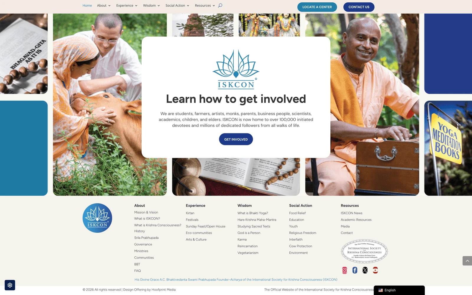Bottom screenshot of ISKCON.org
