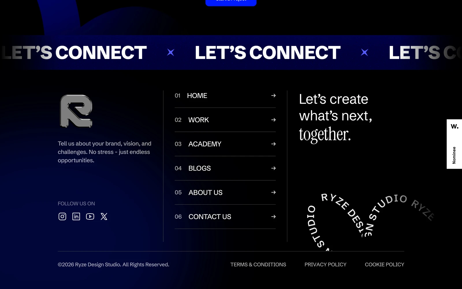 Bottom screenshot of RyzeDesigns.com