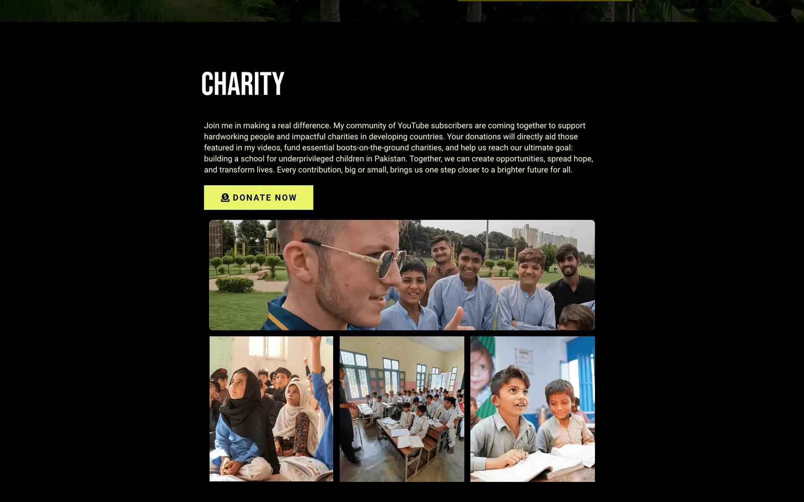 Bottom screenshot of HarryJaggard.com