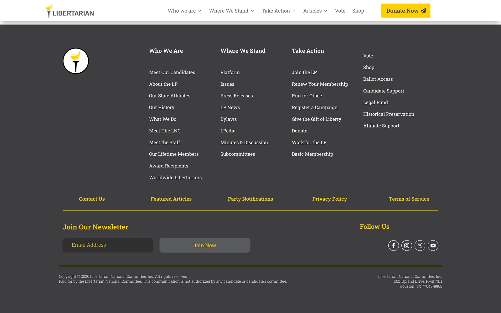 Bottom screenshot of LP.org