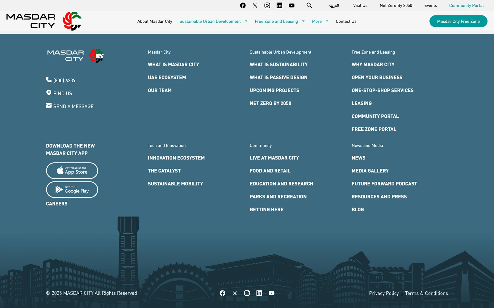 Bottom screenshot of MasdarCity.ae