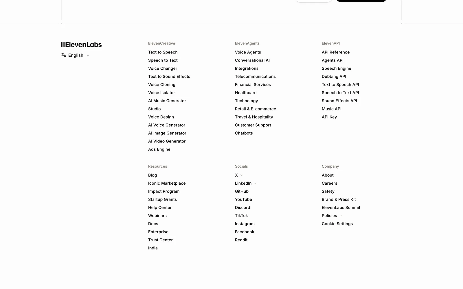 Bottom screenshot of ElevenLabs.io