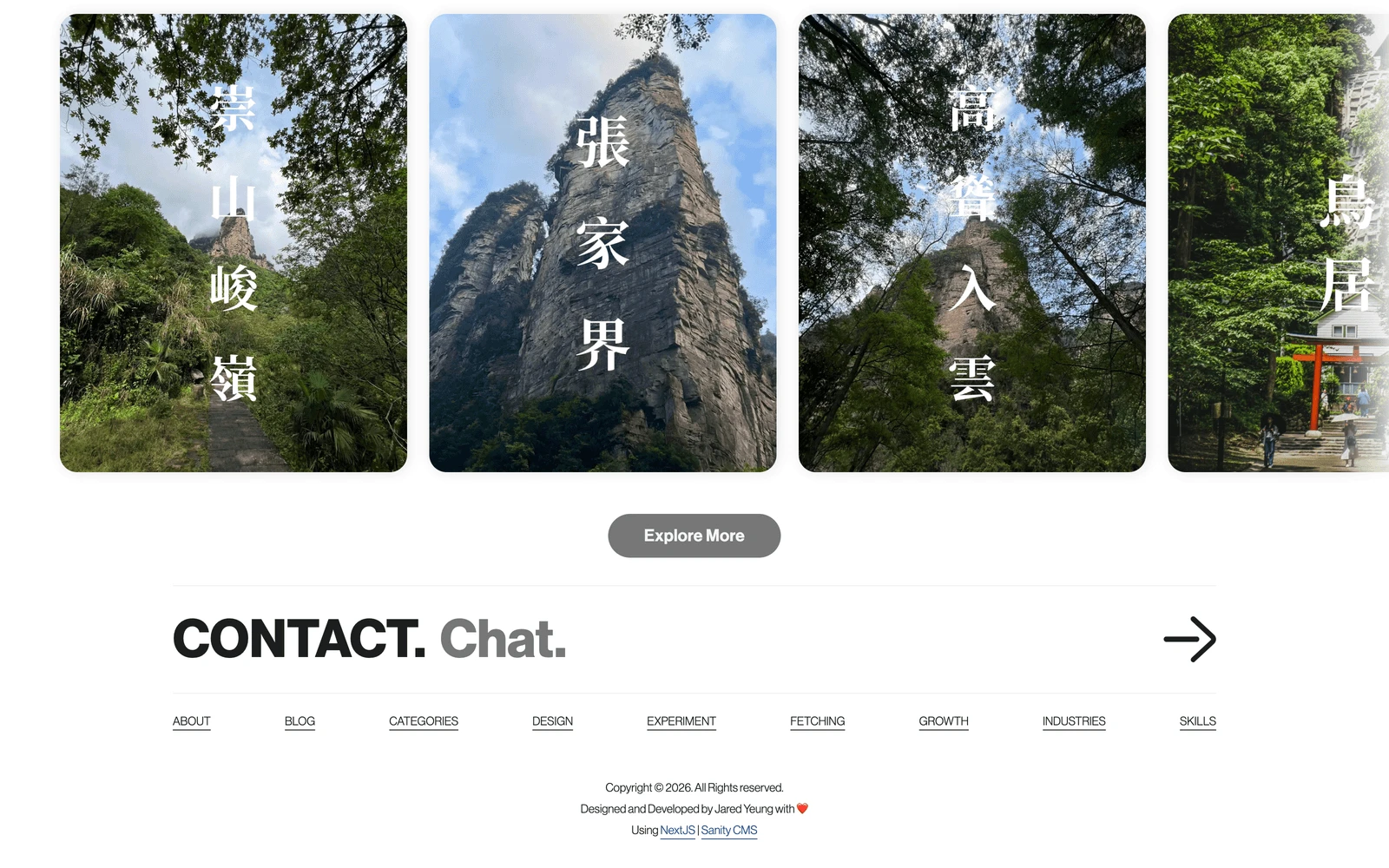 Bottom screenshot of JaredYeung.com