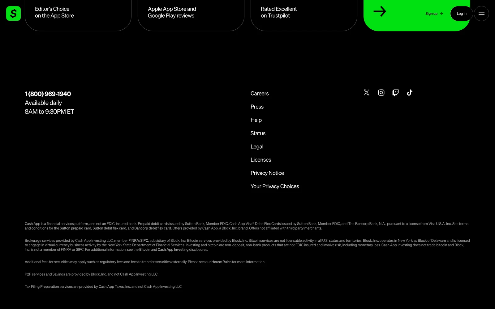 Bottom screenshot of Cash.app