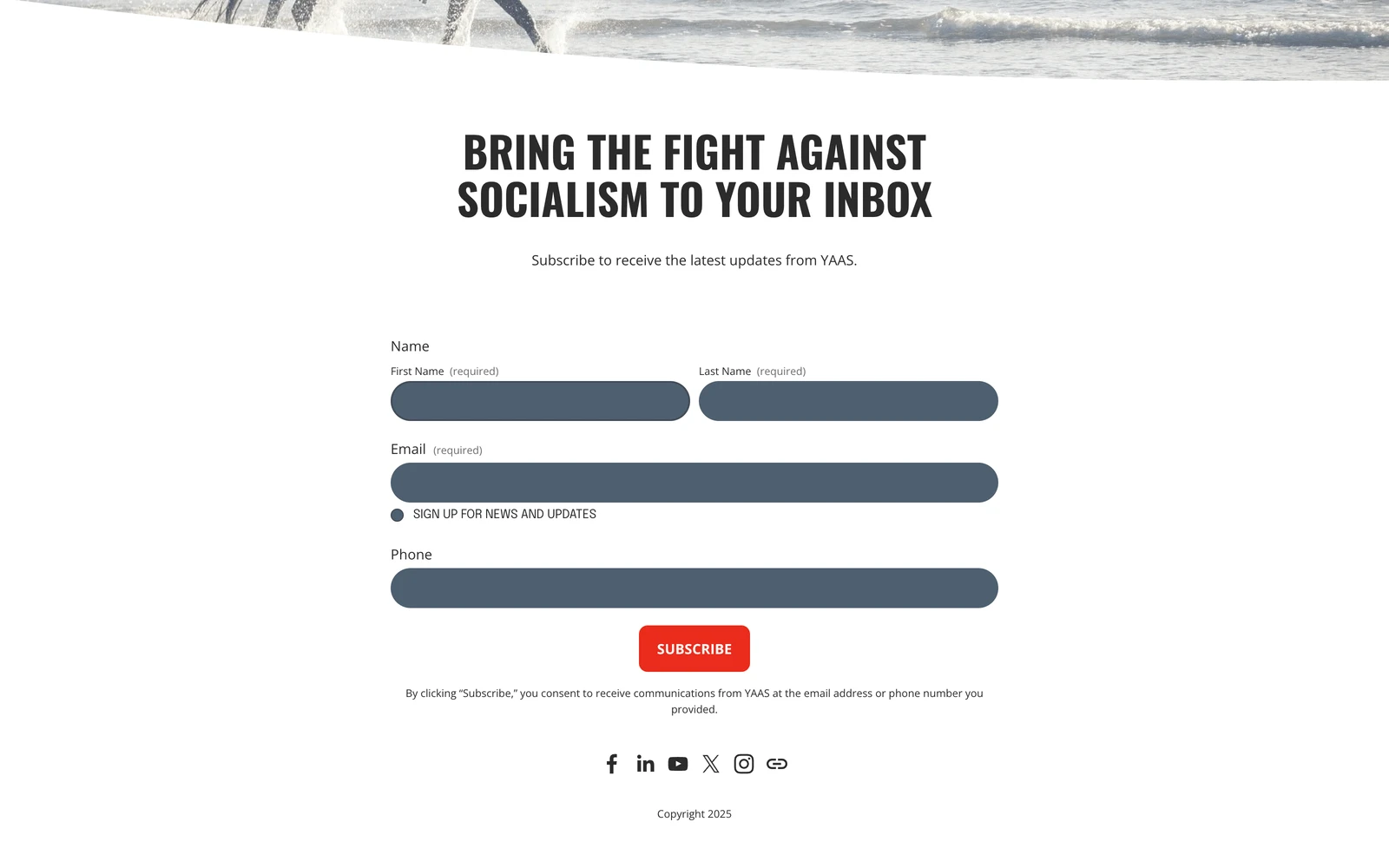 Bottom screenshot of YAAS.org