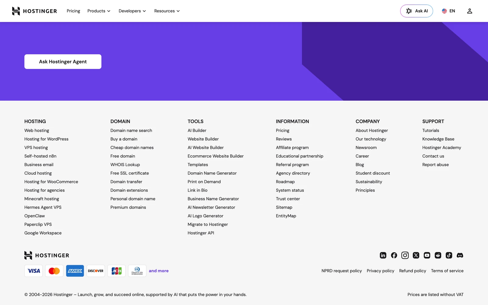 Bottom screenshot of Hostinger.com