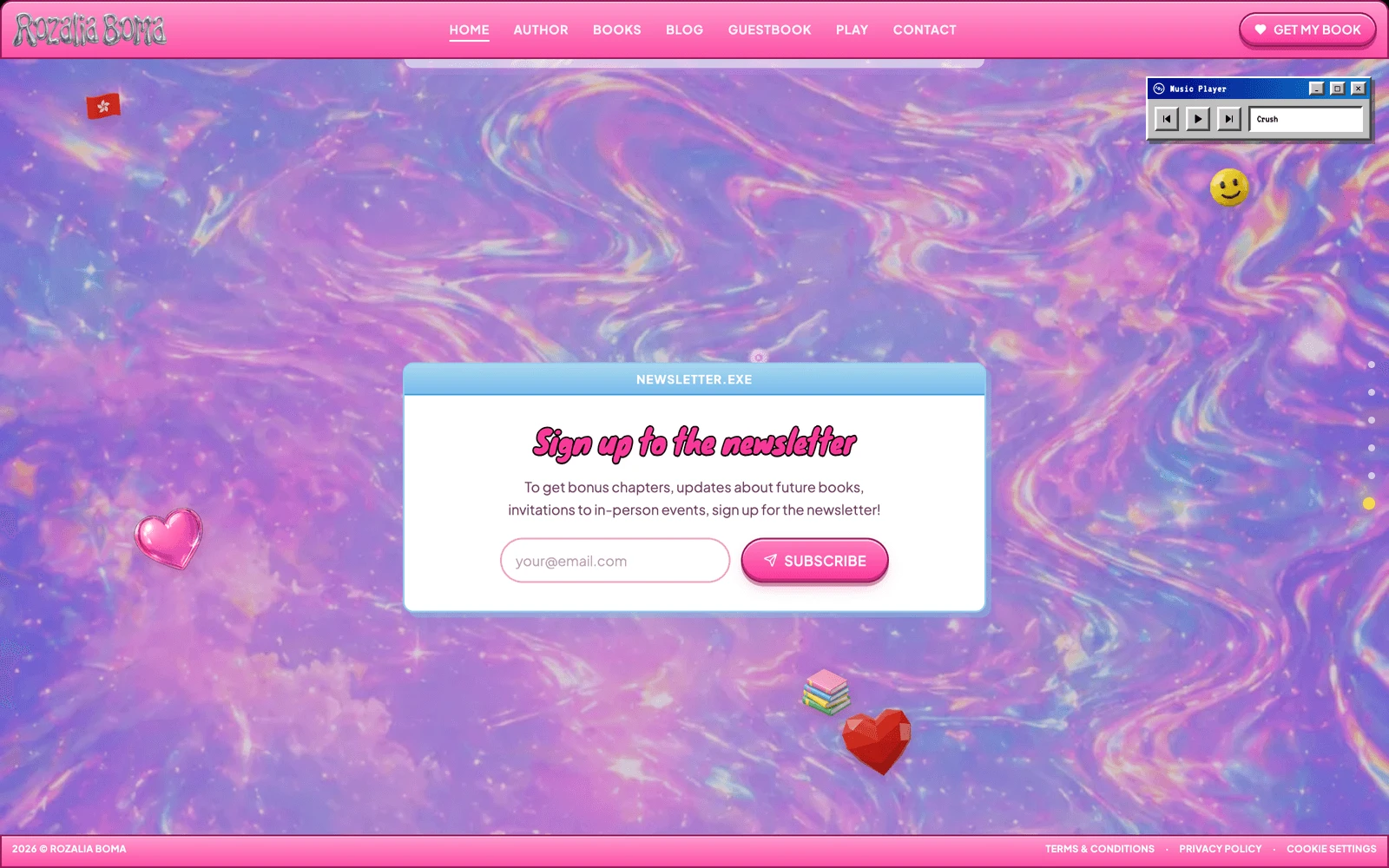Bottom screenshot of RozaliaBomaWrites.com