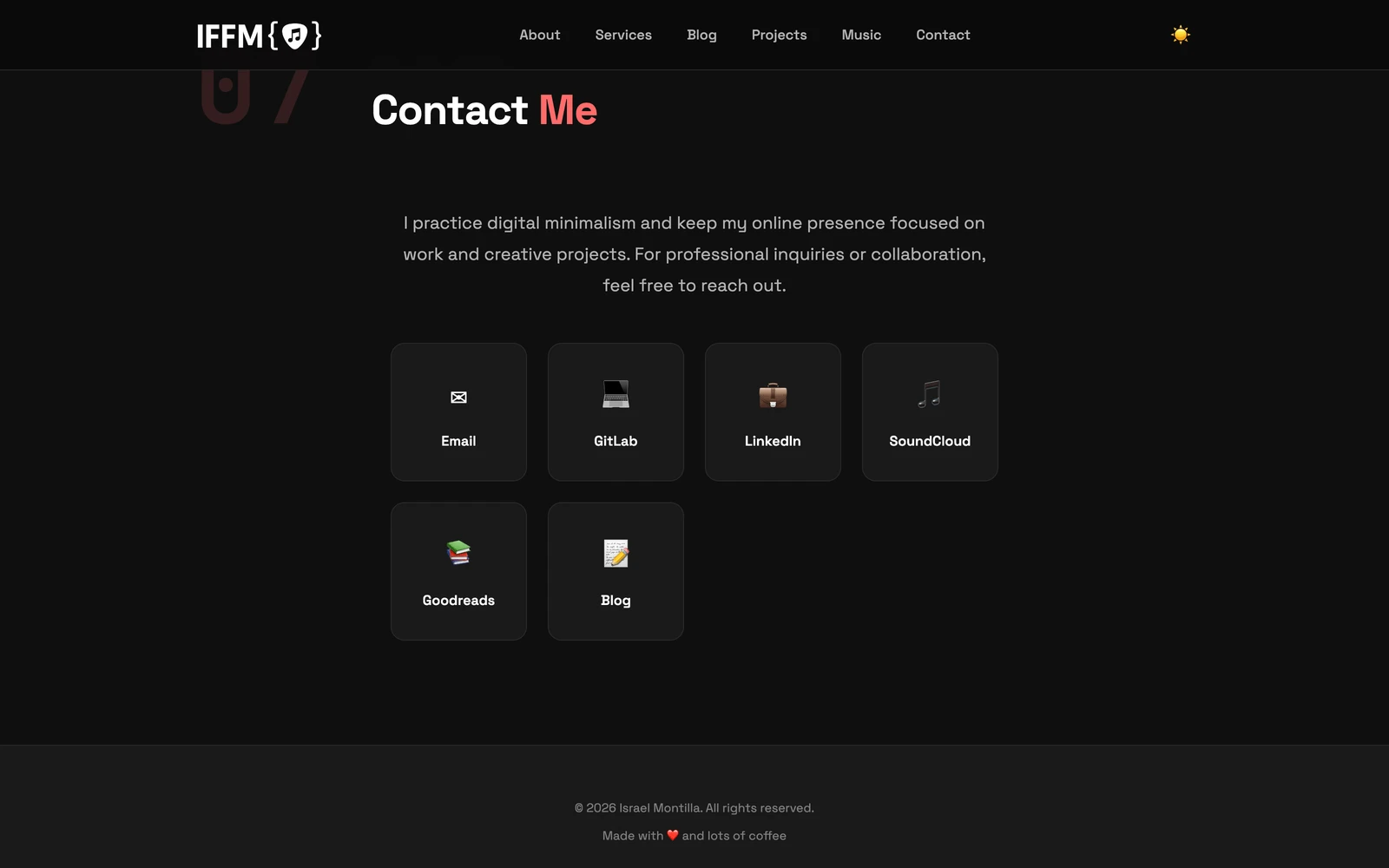 Bottom screenshot of IFFM.me