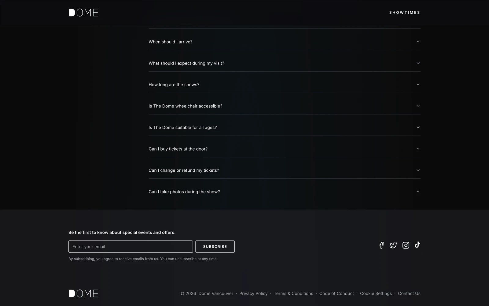 Bottom screenshot of DomeVancouver.com