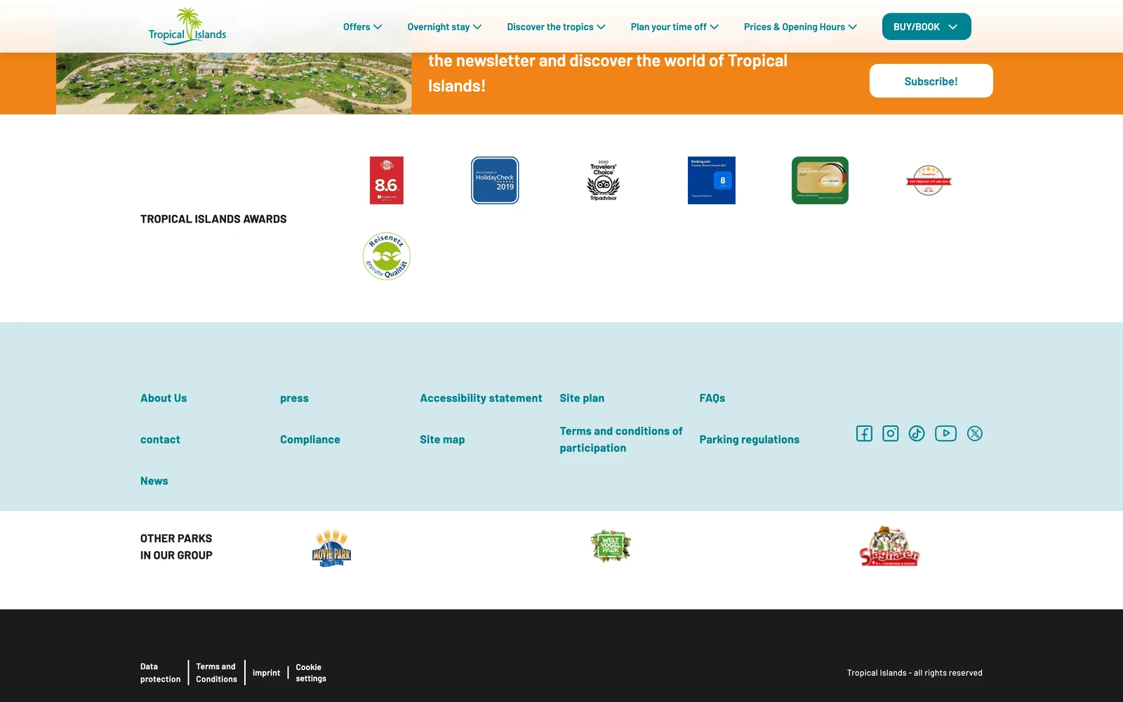 Bottom screenshot of Tropical-Islands.de