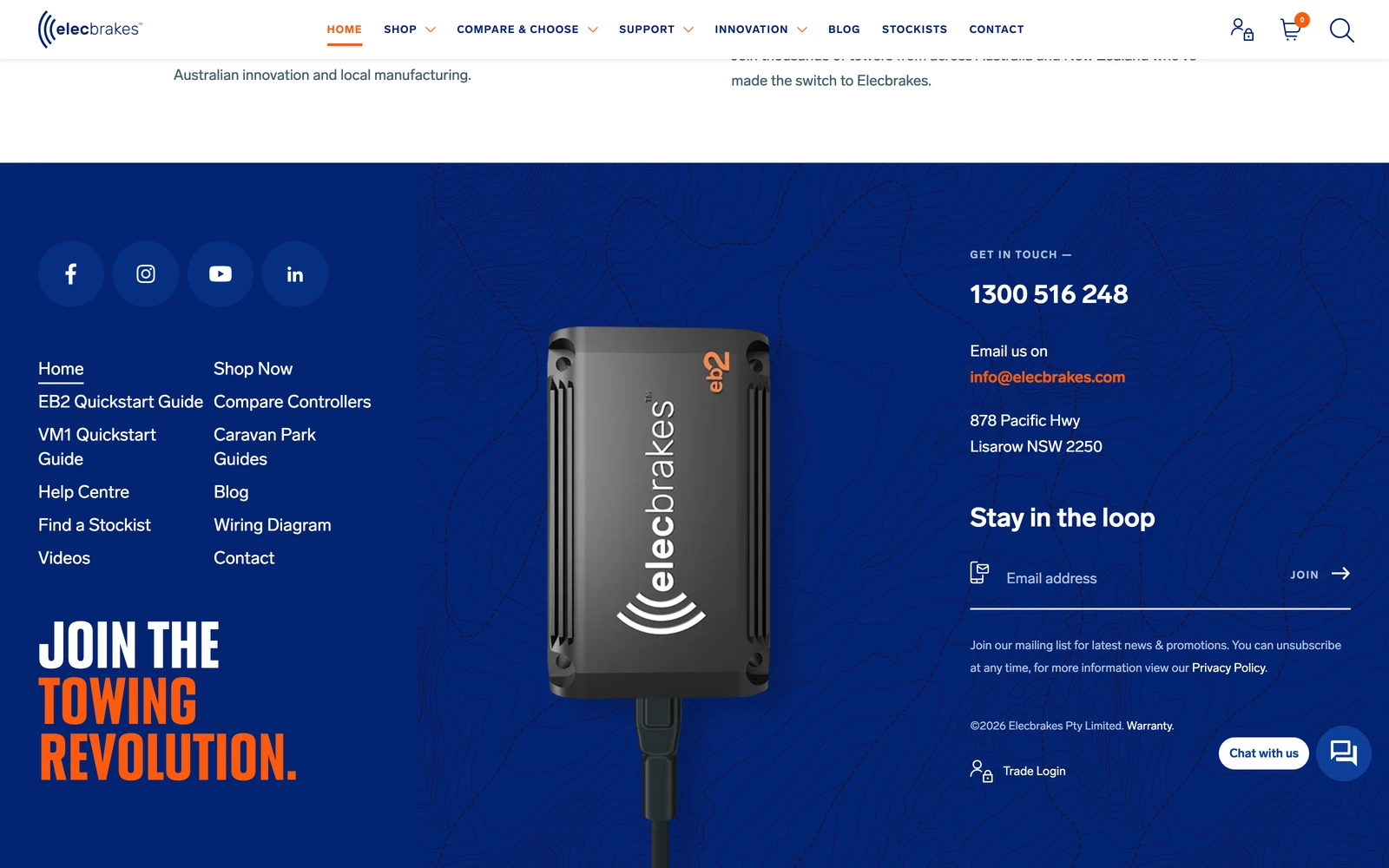 Bottom screenshot of Elecbrakes.com