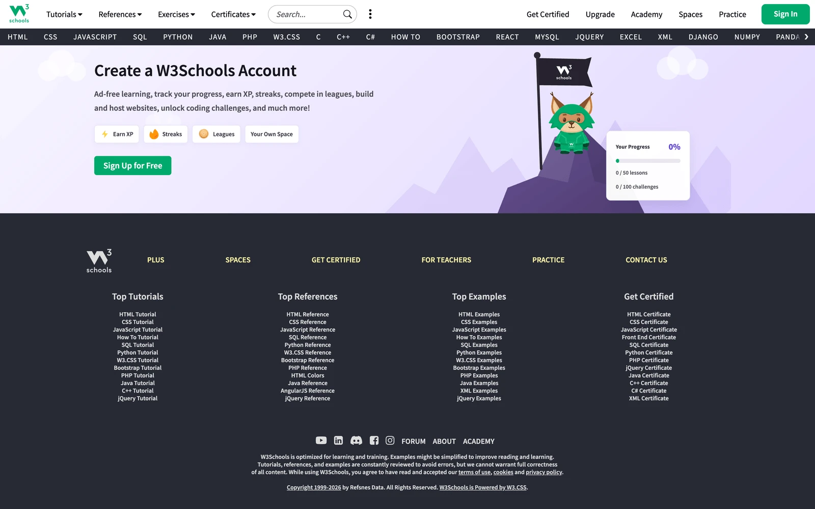 Bottom screenshot of W3Schools.com