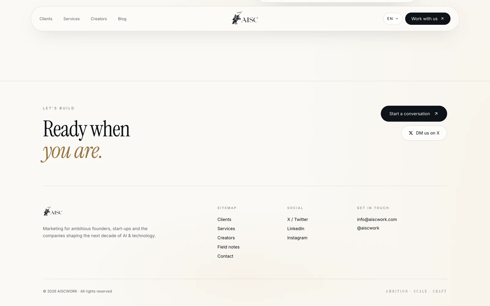 Bottom screenshot of AISCWork.com