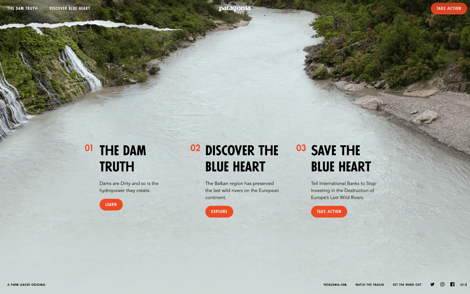 Bottom screenshot of Patagonia.com Blue Heart