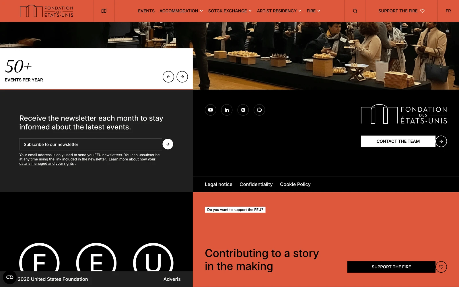 Bottom screenshot of FondationDesEtatsUnis.org
